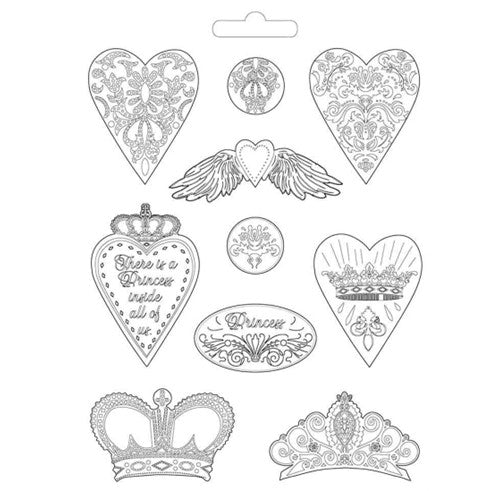 Molde Flexible A4 Corazones Y Coronas