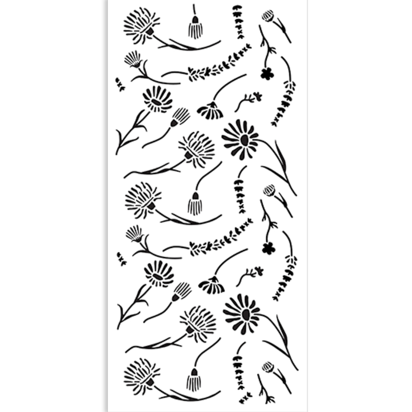 Stencil 12X25cm Create Happiness - Welcome Home Flowers