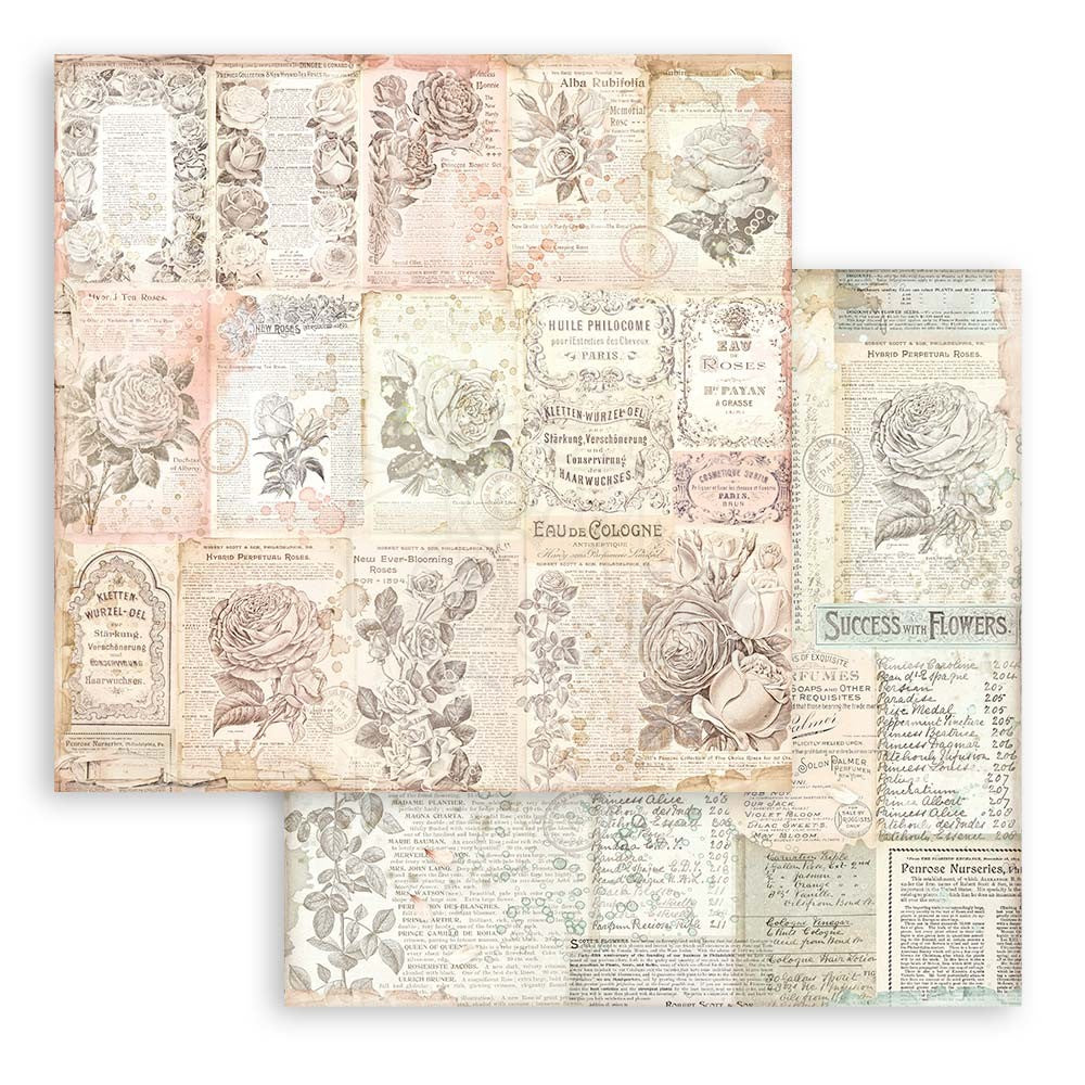 Block de cartulinas ''Fondos Rose Parfum" de 20.3x20.3cm