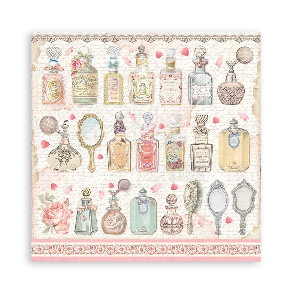 Block de cartulinas ''Fondos Rose Parfum" de 20.3x20.3cm