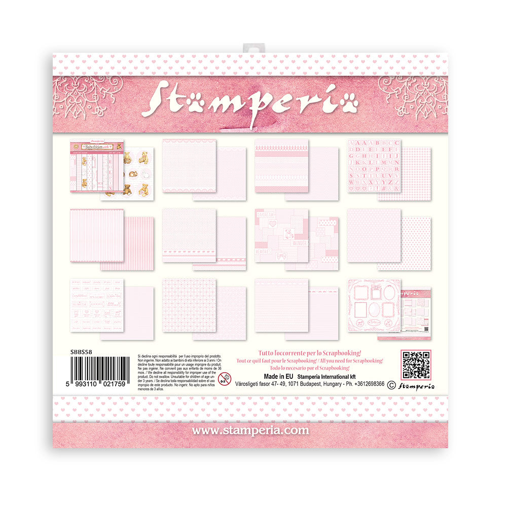 Block de cartulinas ''Fondos Babydream Pink - Niña"