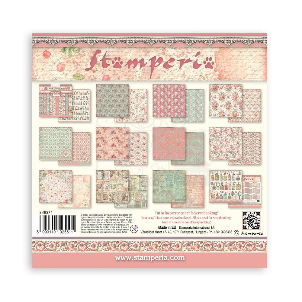 Block de cartulinas ''Fondos Rose Parfum" de 20.3x20.3cm