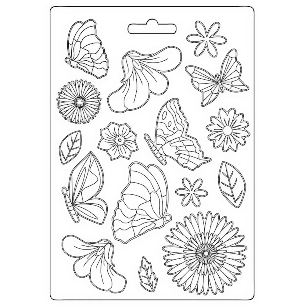 Molde Flexible A5 Mariposas y Flores