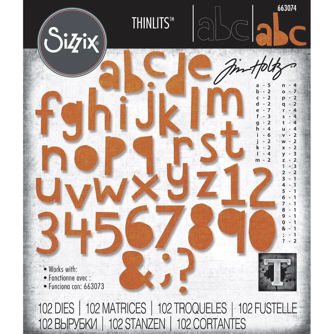 Troqueles Thinlits Alphanumeric Cutout Lower de Tim Holtz