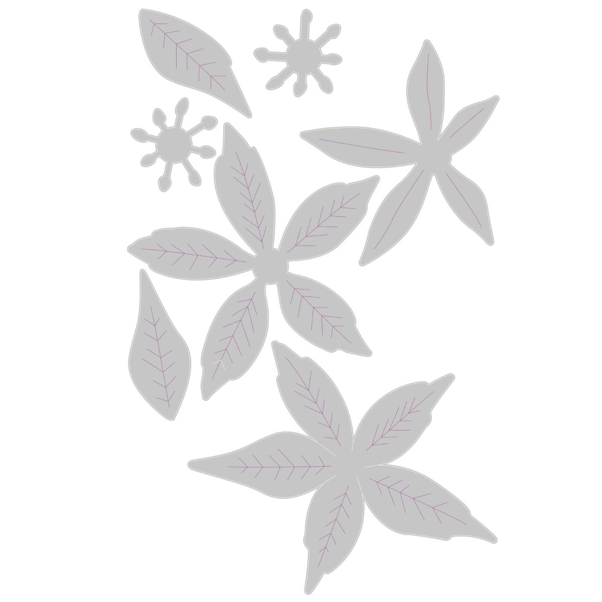 Troqueles Thinlits Poinsettia - Flor de Navidad x7 (otra vista)