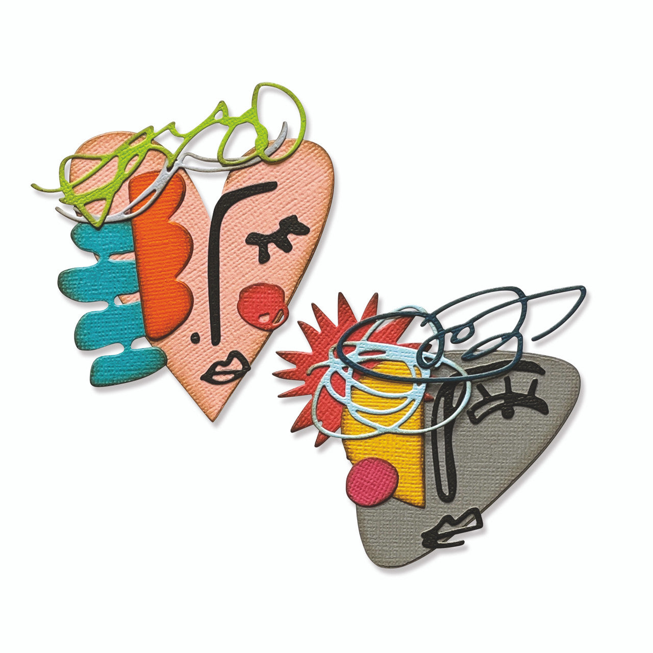 Troqueles Thinlits Rostros abstractos de Tim Holtz