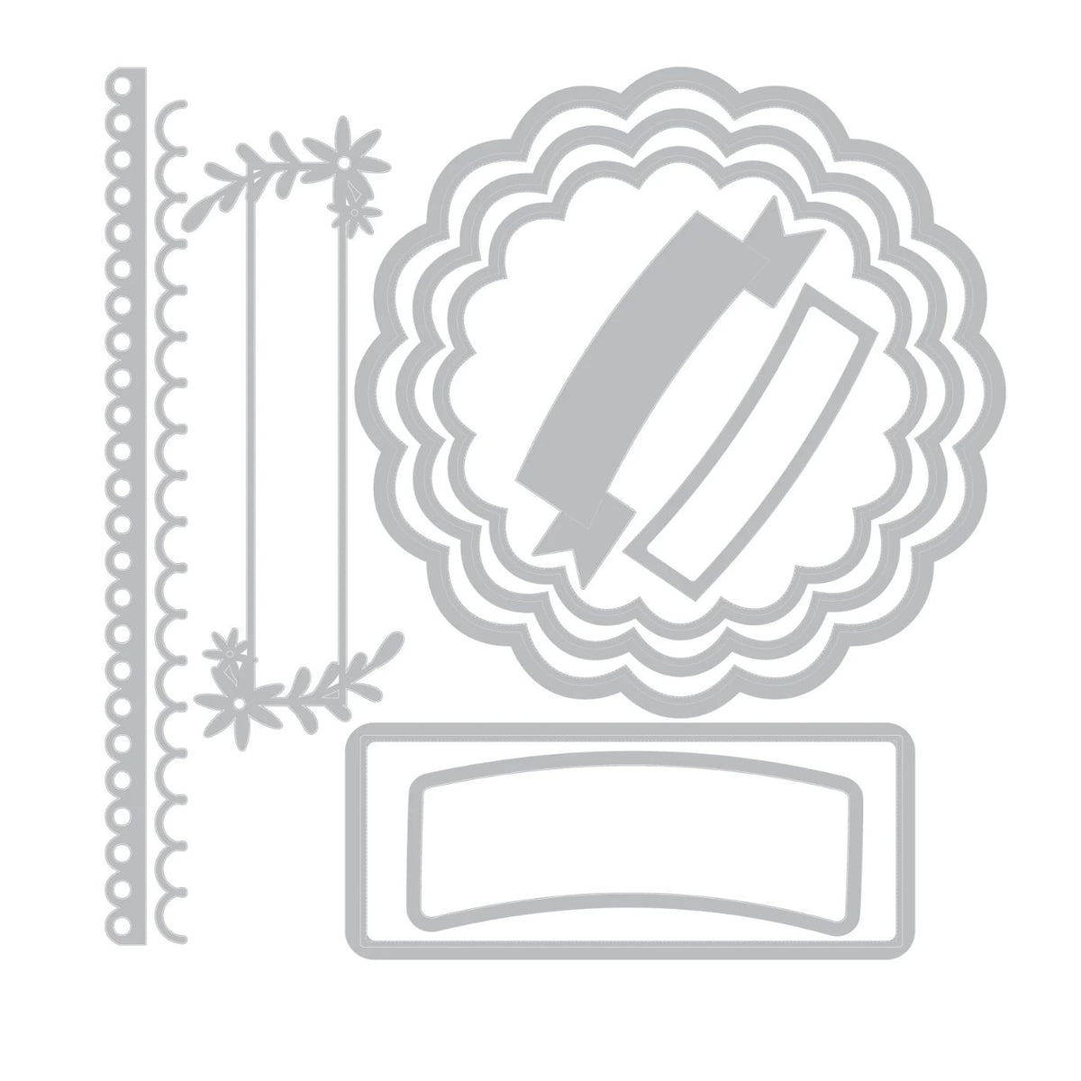 Troqueles Thinlits Scalloped Circles, Borders & Banners (vista 4)