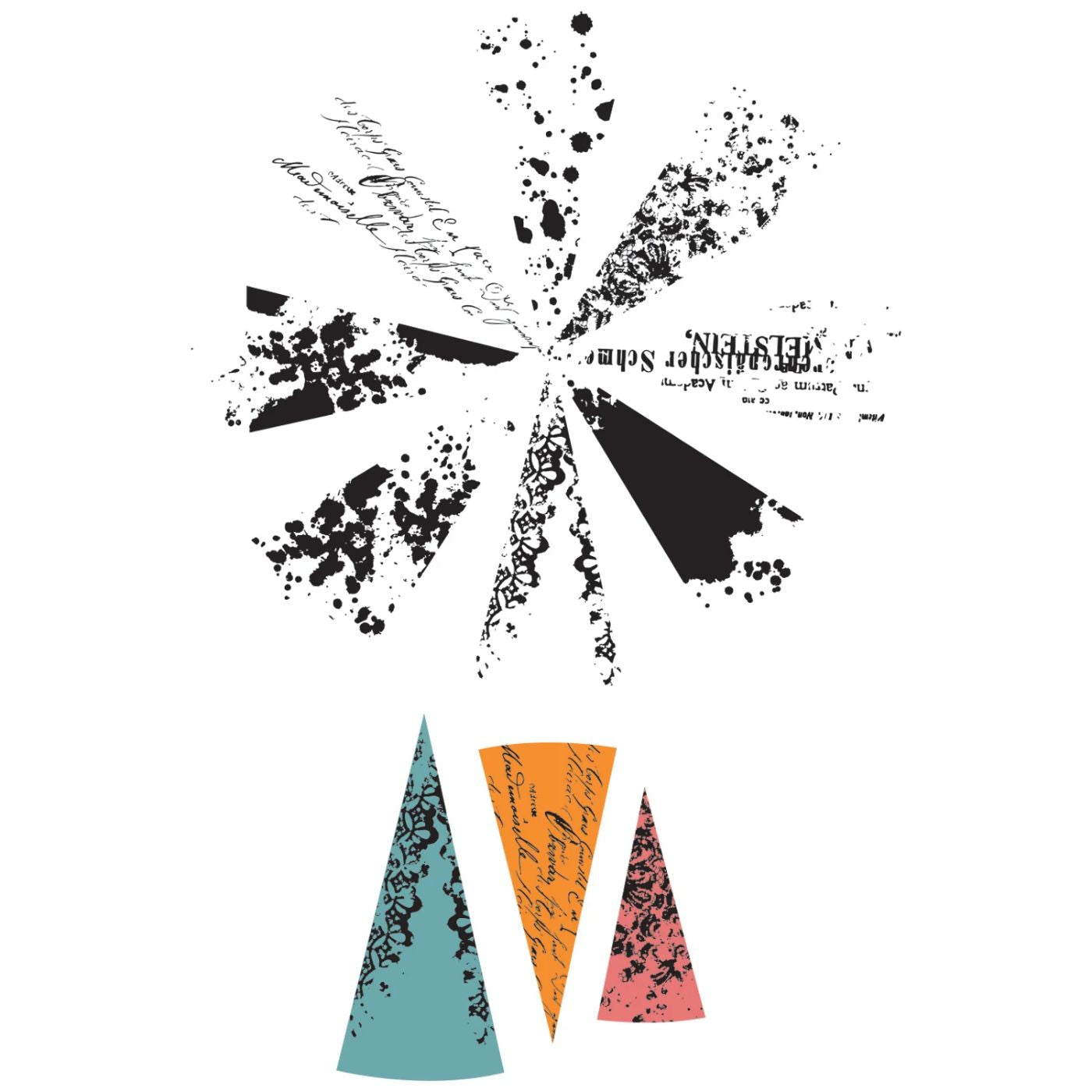 Sellos Clear A5 con Framelits Build A Burst Artsy Lace Mix