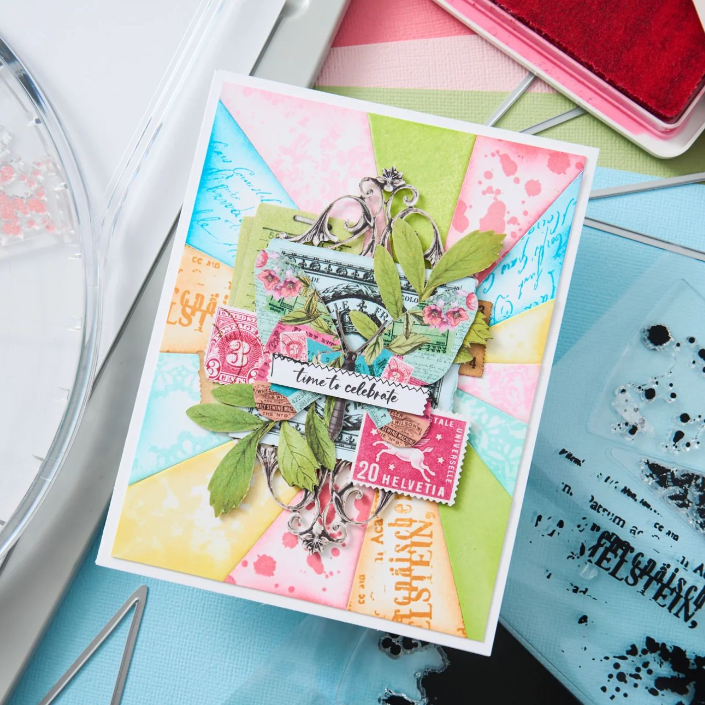 Sellos Clear A5 con Framelits Build A Burst Artsy Lace Mix