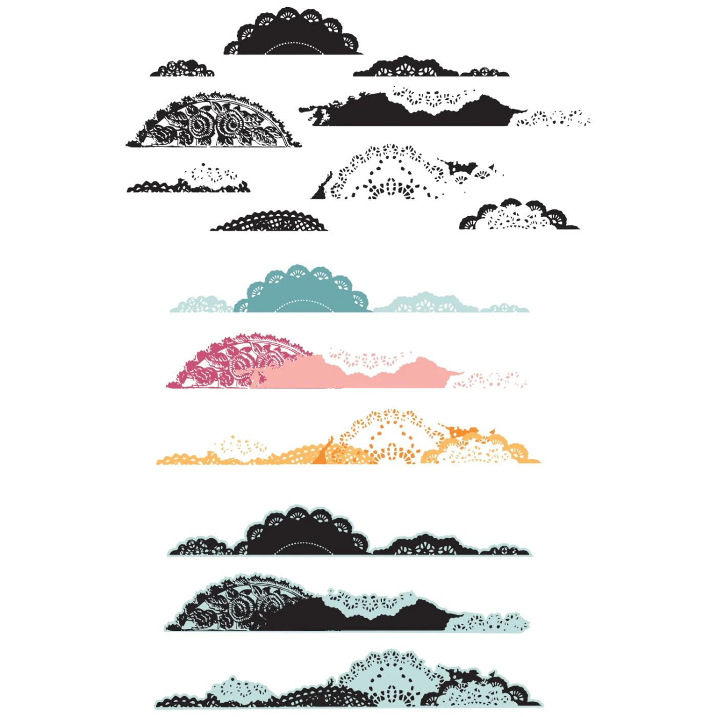 Sellos Clear con Framelits Doily Edgers