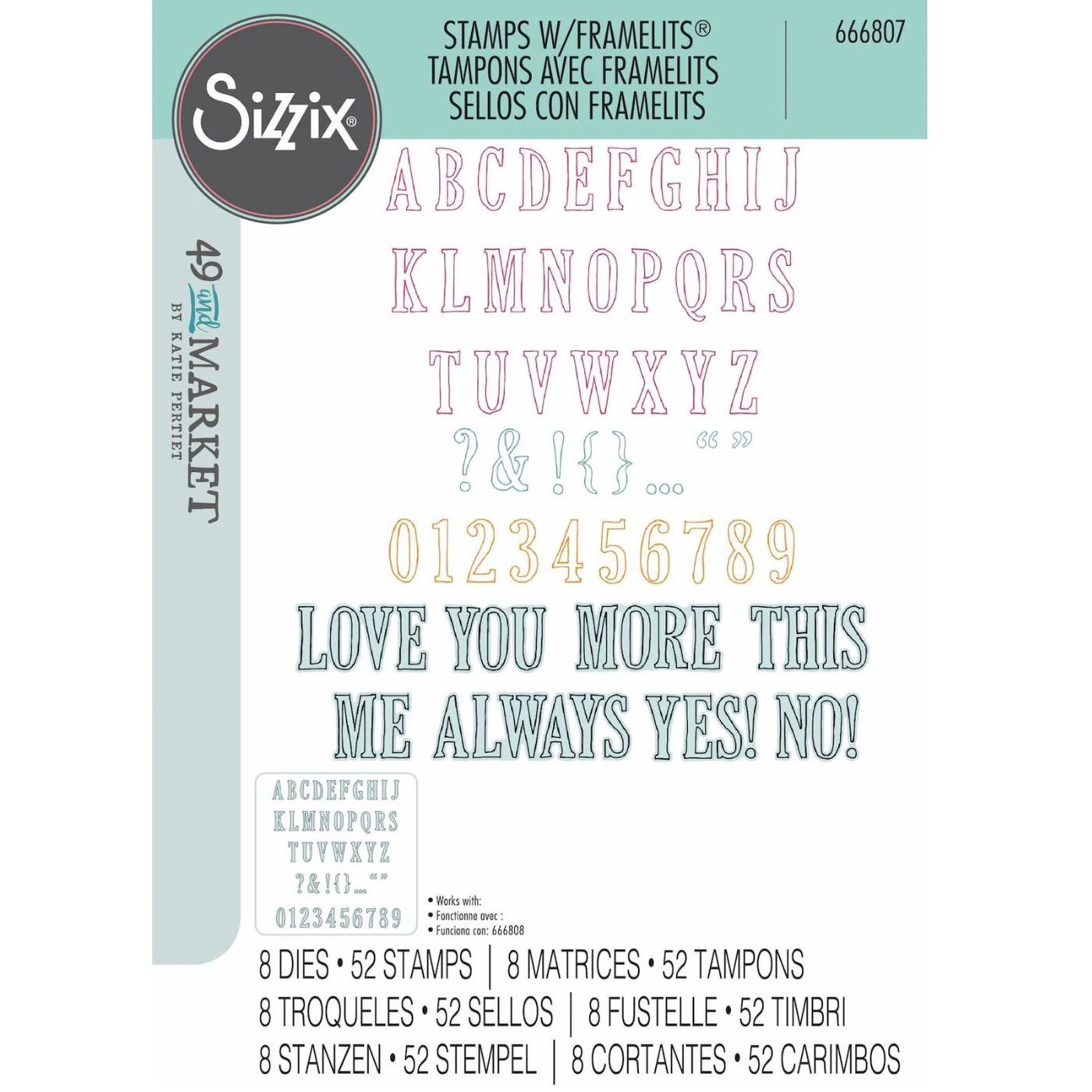 Sellos Clear A5 con Framelits Fine Line Alpha 01