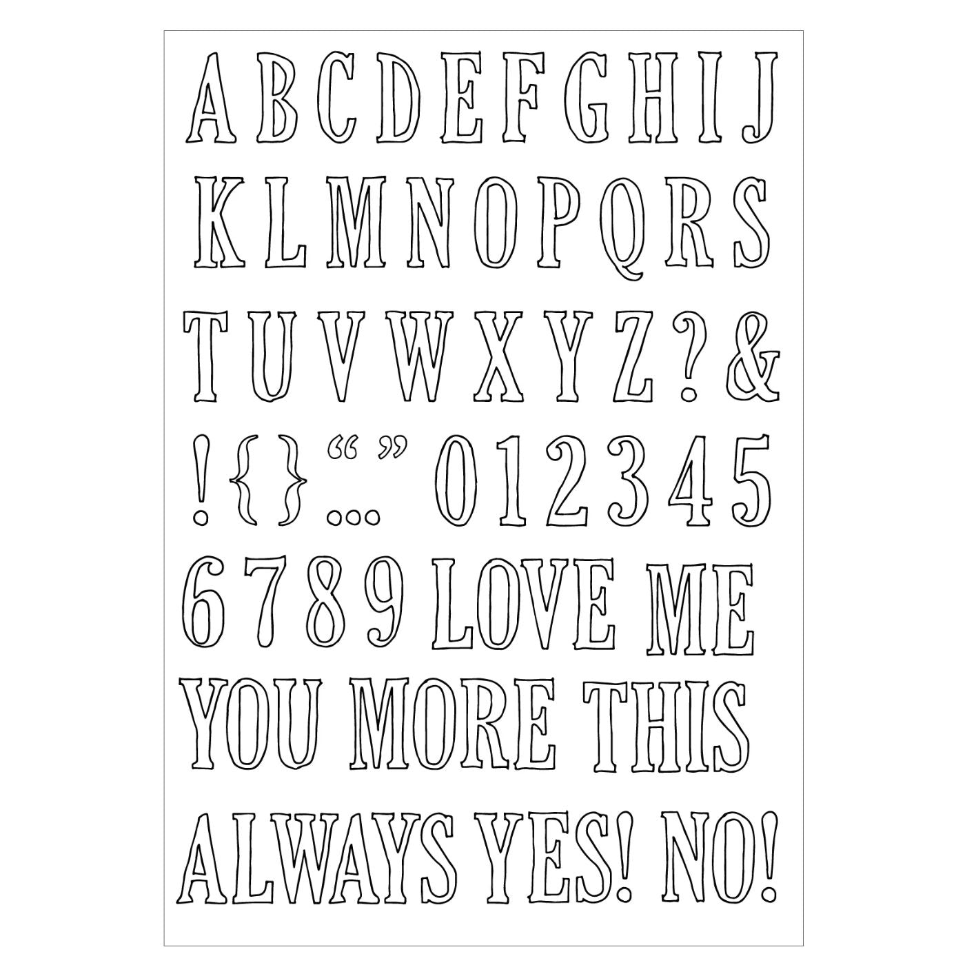 Sellos Clear A5 con Framelits Fine Line Alpha 01