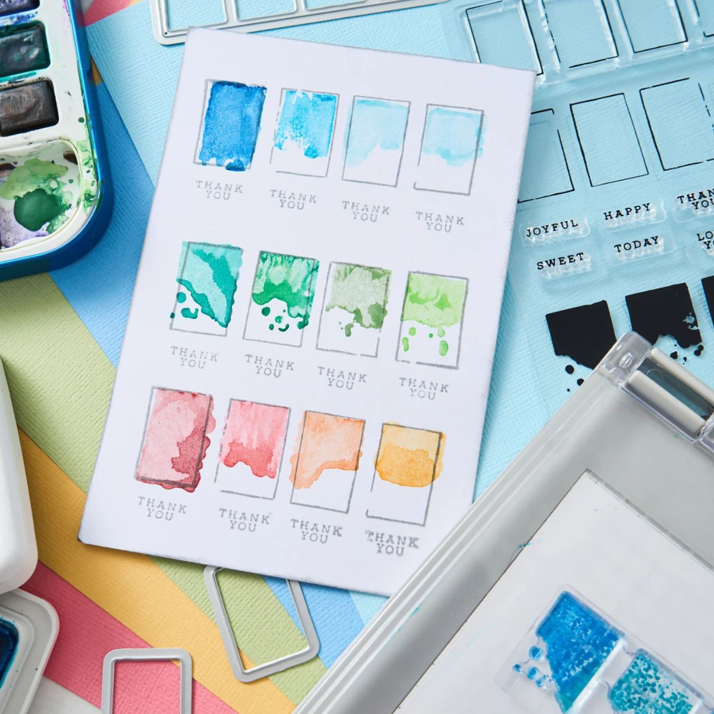 Sellos Clear con Framelits - Painted Palettes