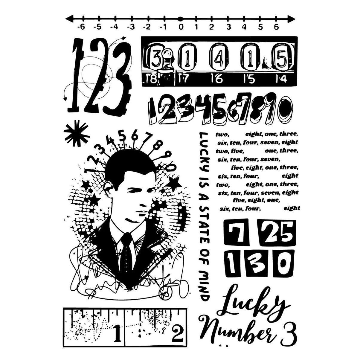Studio Sellos Clear con Stencils A5 Strength In Numbers (vista 3)