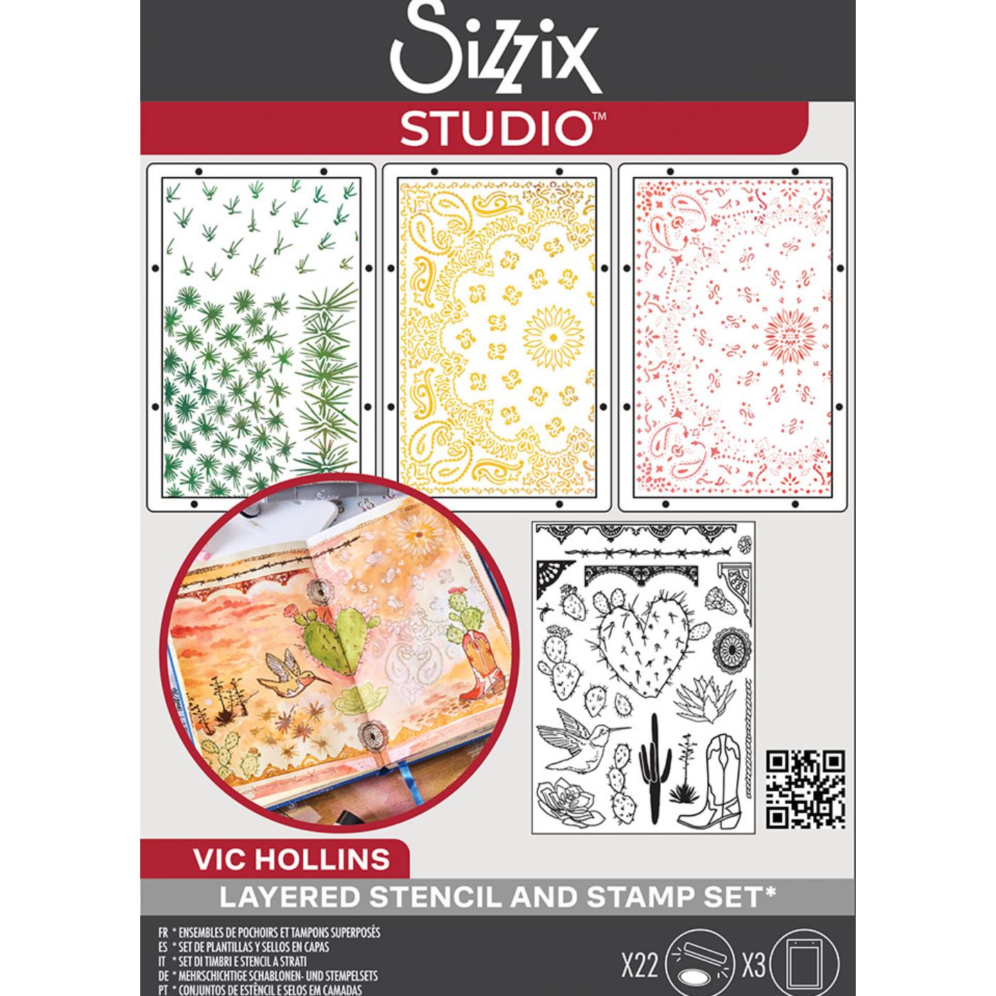 Studio Sellos Clear con Stencils A5 Western