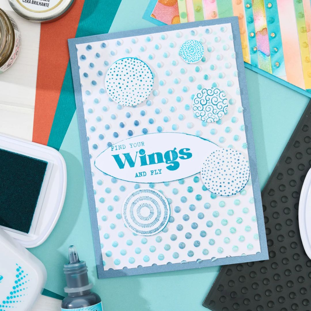 Folder de Embossing 3D con Stencil Rock The Dots