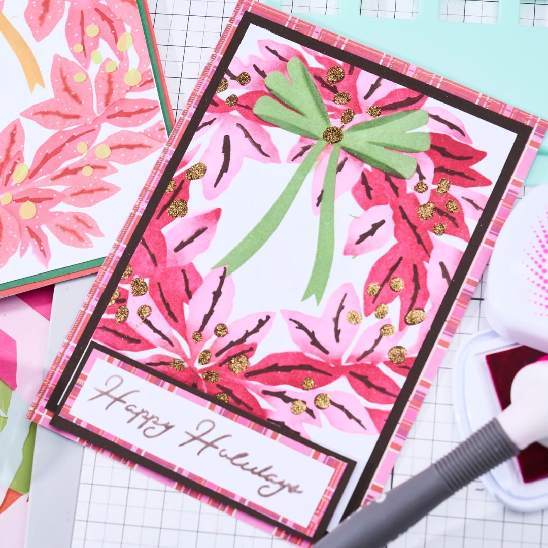 Set Stencil en Capas A6 A Wreath in time - Navidad