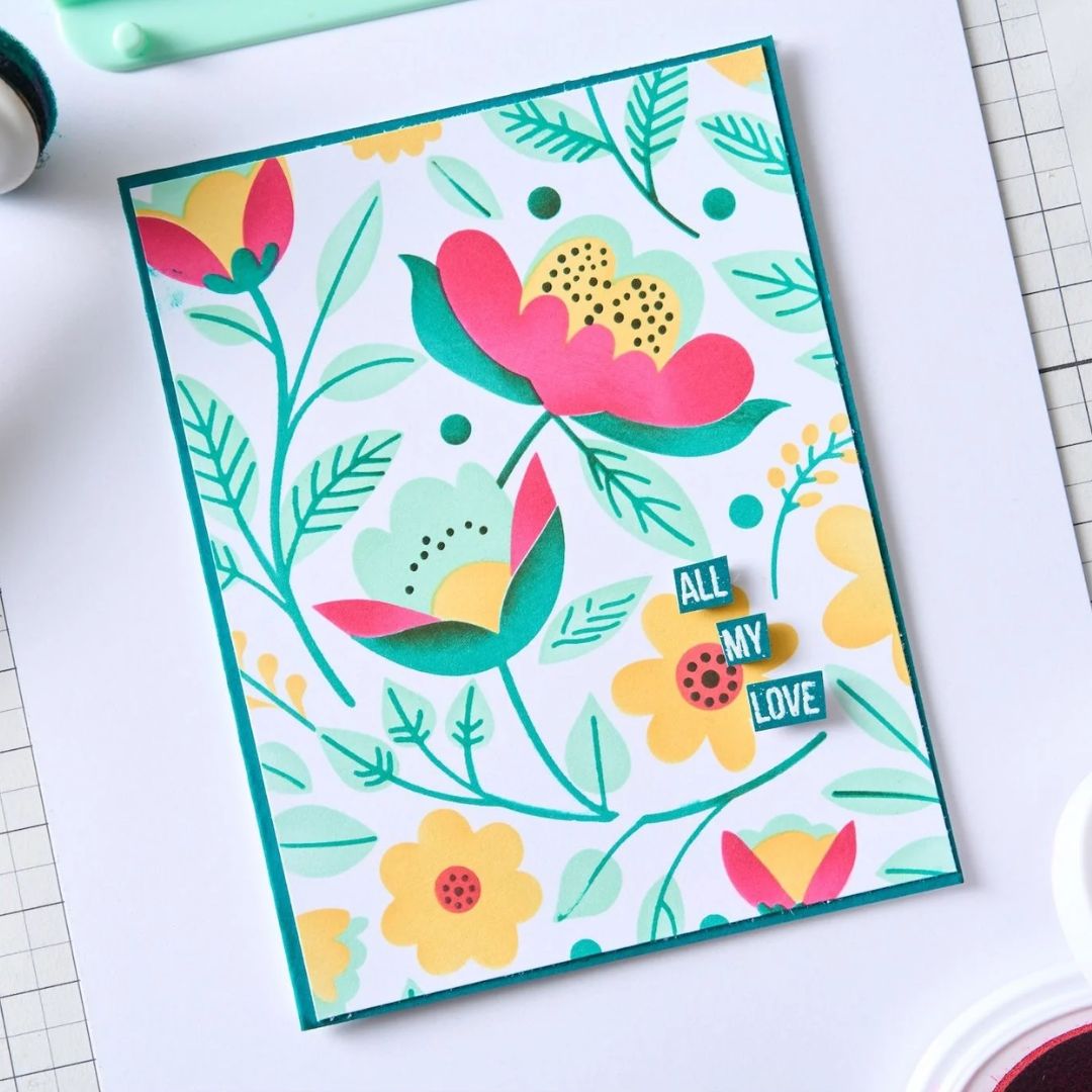 Set Stencil en Capas A6 Happy Garden 2