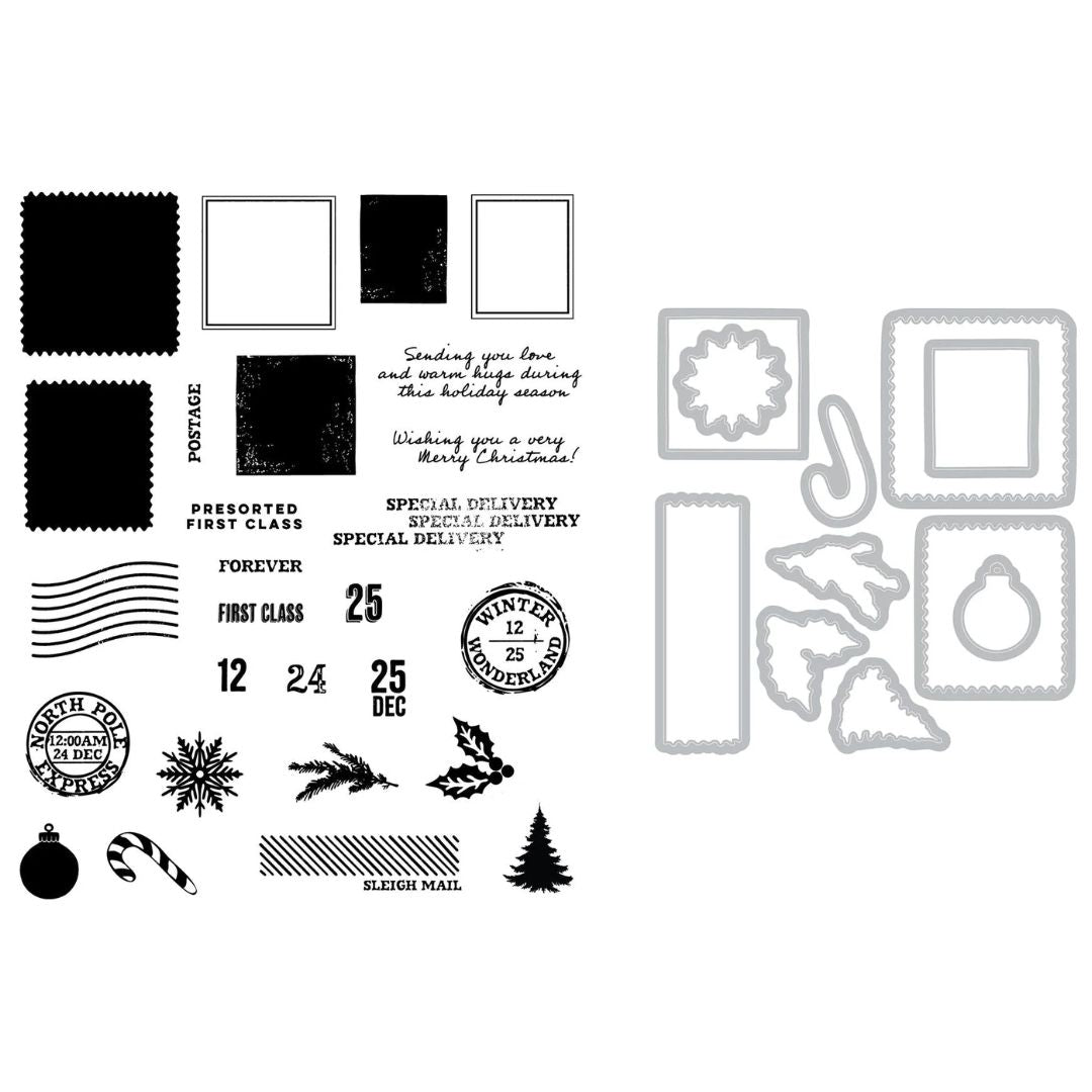 Sellos Clear con Framelits Special Delivery - Navidad