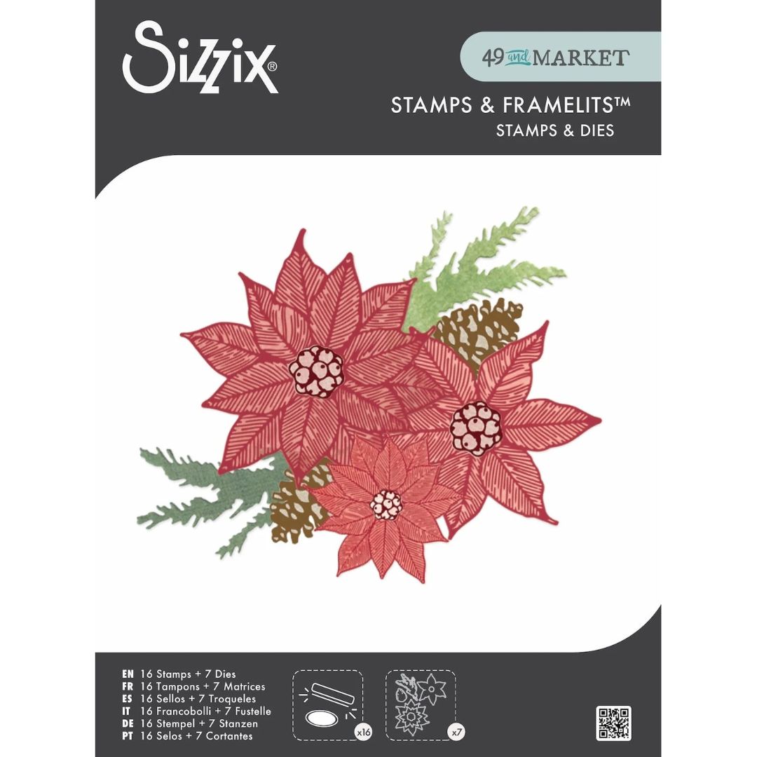 Sellos con Framelits Poinsettia Trio - Navidad