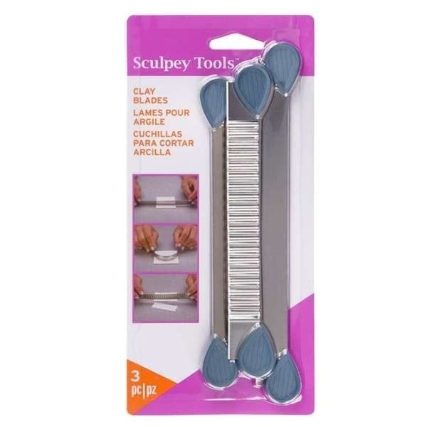 Set de 3 cuchillas Sculpey para arcilla polimérica: rígida, flexible y ondulada