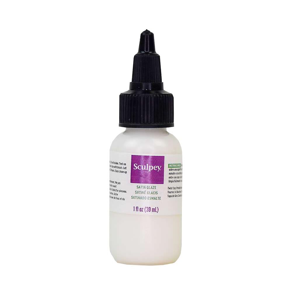 Sculpey Satin Glaze, esmalte satinado de 30 ml para arcilla polimérica horneada