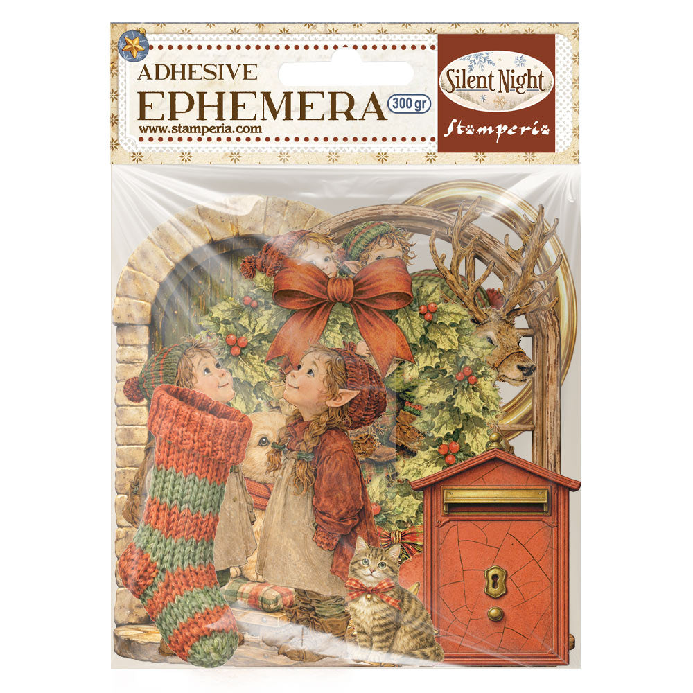 Ephemera Adhesivos Silent Night - 36 piezas - Navidad - Stamperia