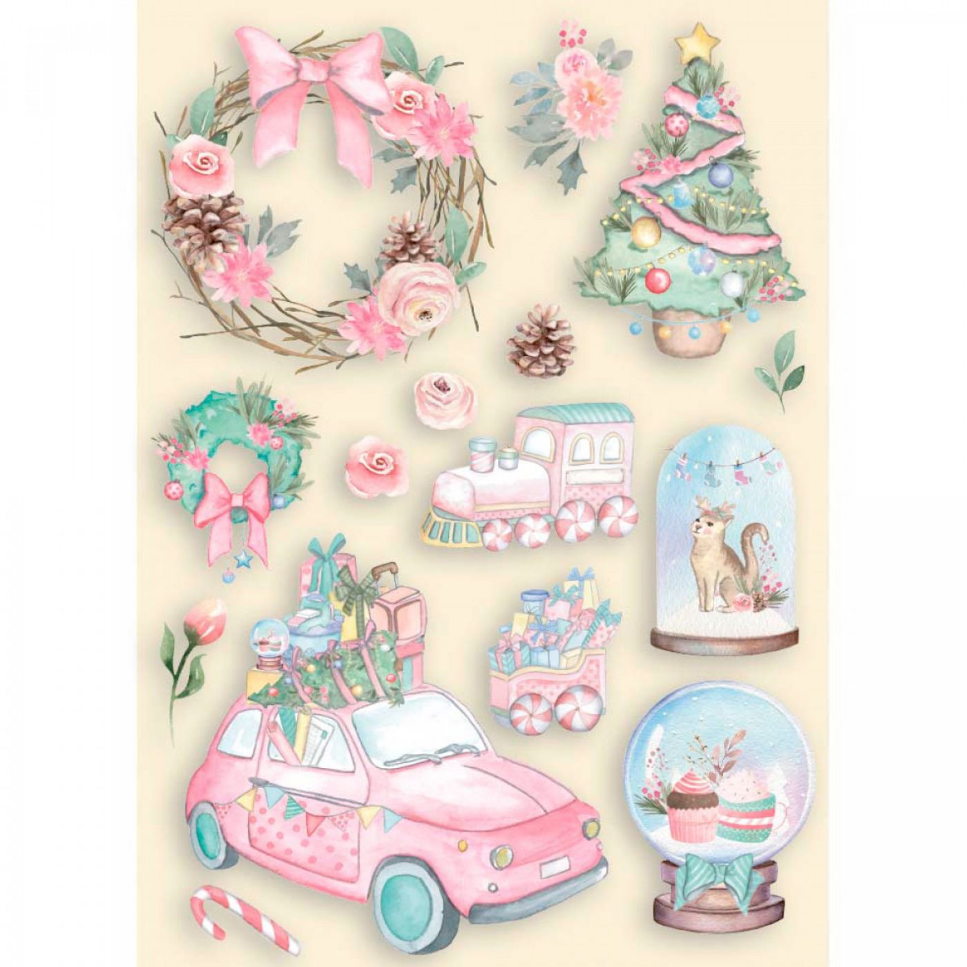Formas de maderita A6 Christmas Rose - Navidad