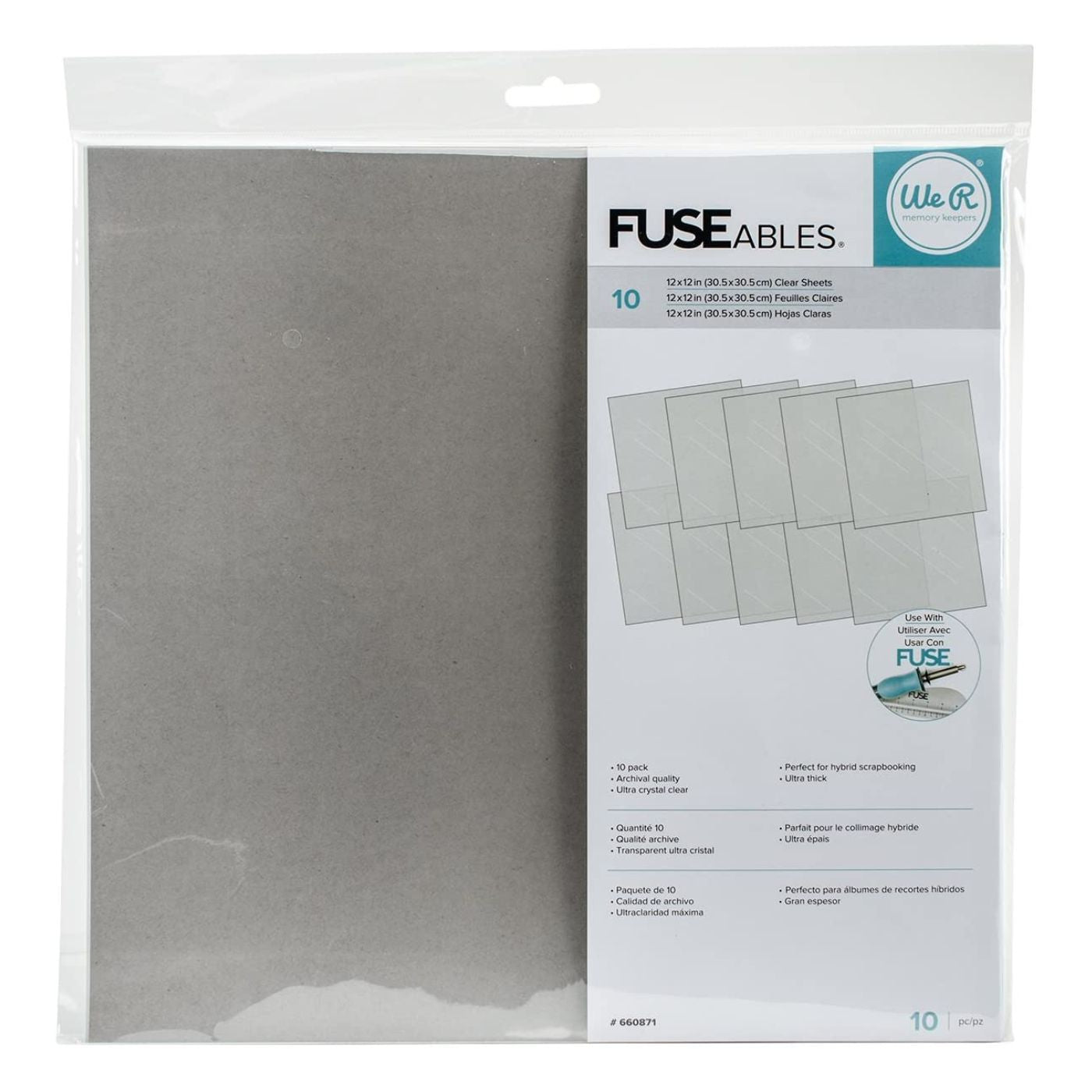 Hojas de Plástico FUSEables 30x30cm