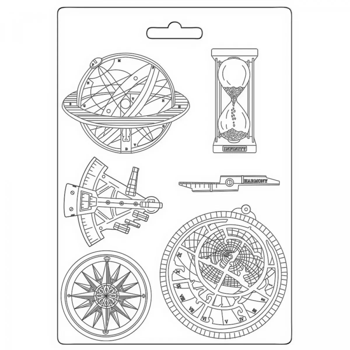 Molde Flexible A4 - Brújulas Cosmos Infinity - Stamperia