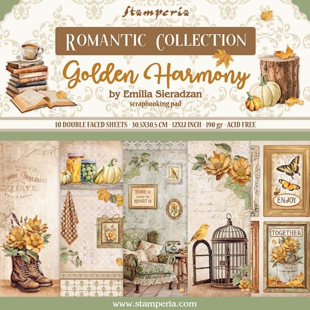 Block de Cartulinas ''Romantic Golden Harmony" de 30.5x30.5cm