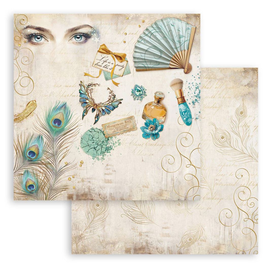 Block de Cartulinas ''Romantic Masquerade" de 20.3x20.3 cm