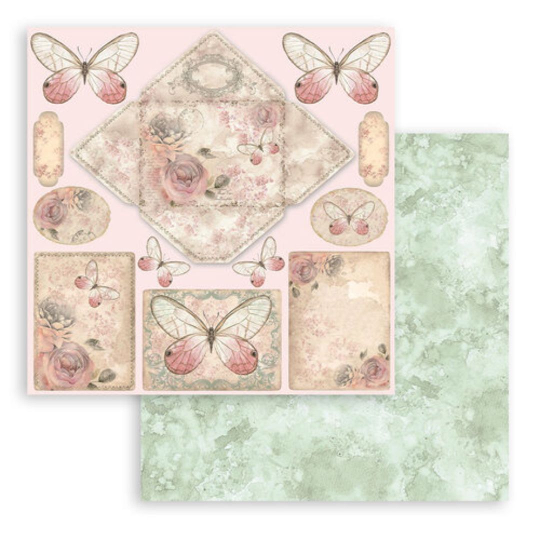 Block de cartulinas ''Shabby Rose'' de 20.3x20.3 cm