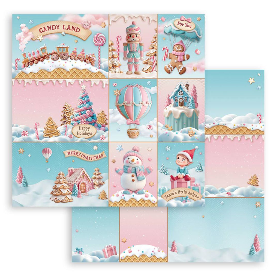 Block de Cartulinas ''Romantic Candy Christmas" de 20.3x20.3 cm