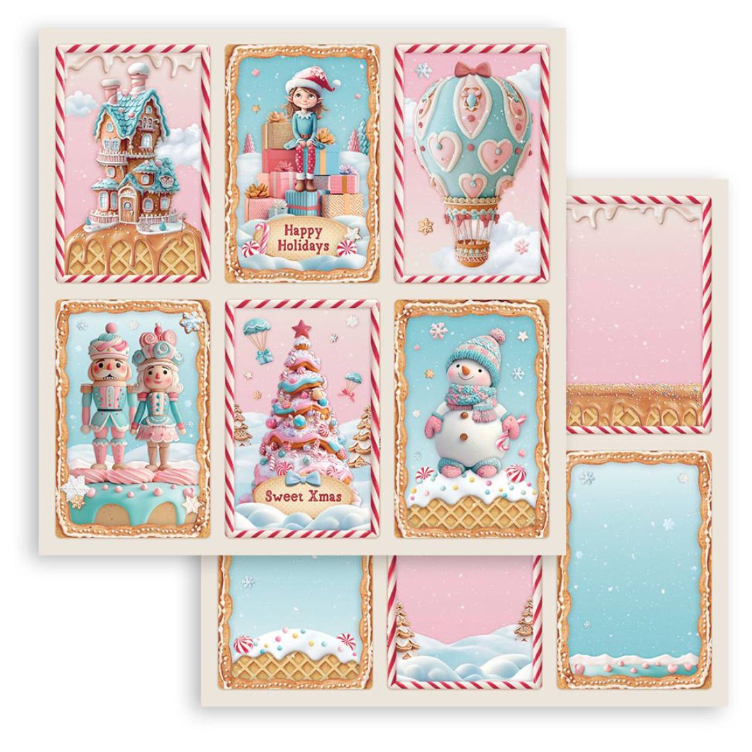 Block de Cartulinas ''Romantic Candy Christmas" de 20.3x20.3 cm