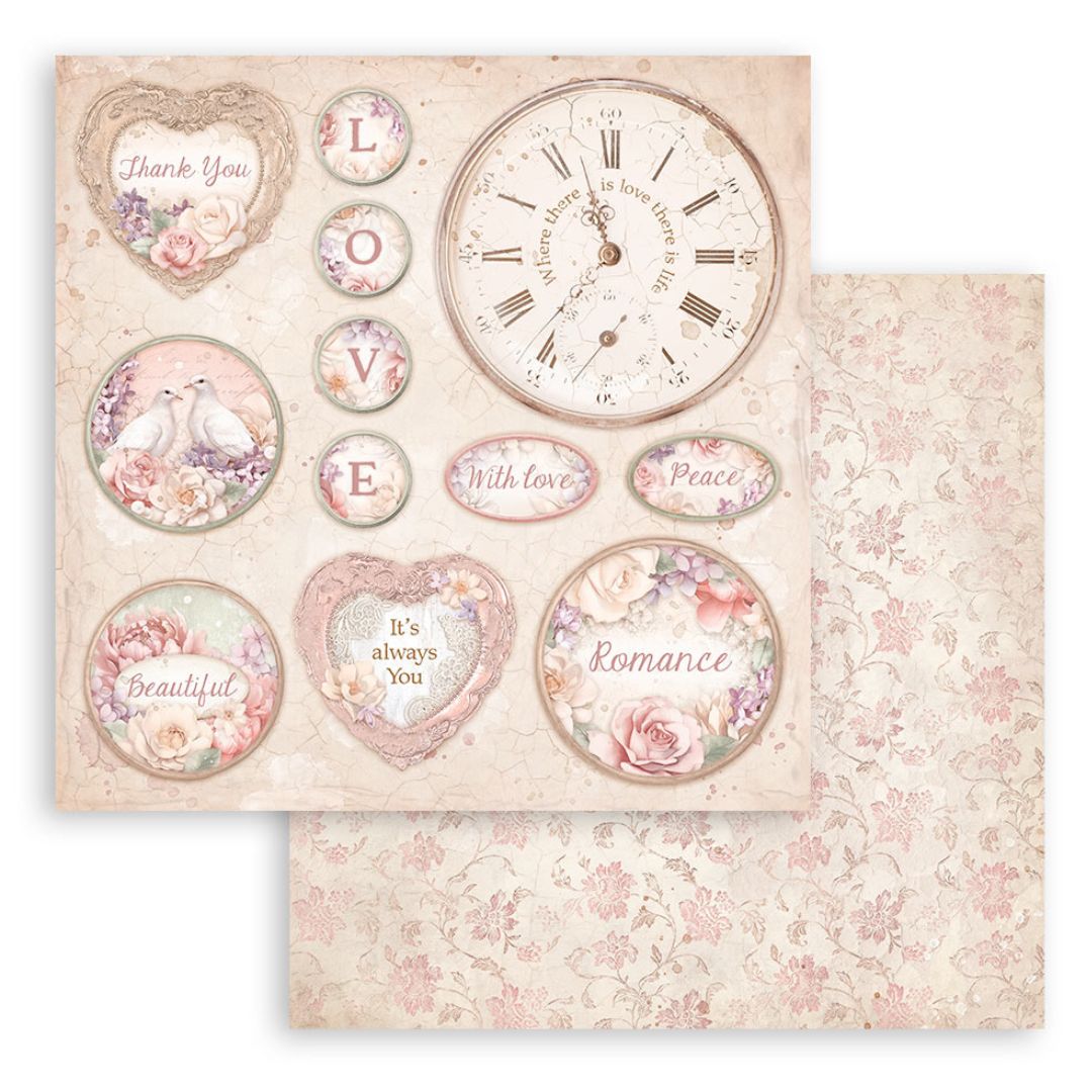 Block de cartulinas “Romantic Romance Forever” de 20.3x20.3 cm
