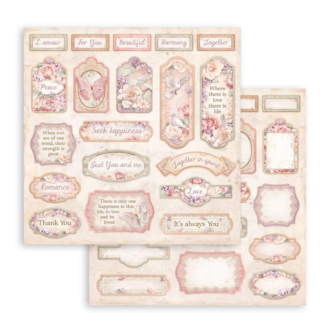 Block de cartulinas “Romantic Romance Forever” de 20.3x20.3 cm