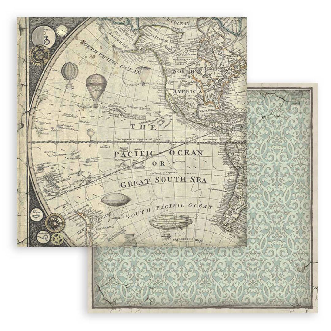 Block de Cartulinas ''Fondos Voyages Fantastiques" de 20.3x20.3 cm