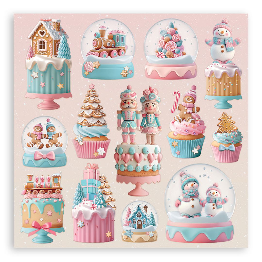 Block de Cartulinas ''Romantic Candy Christmas" de 20.3x20.3 cm - 22HJ