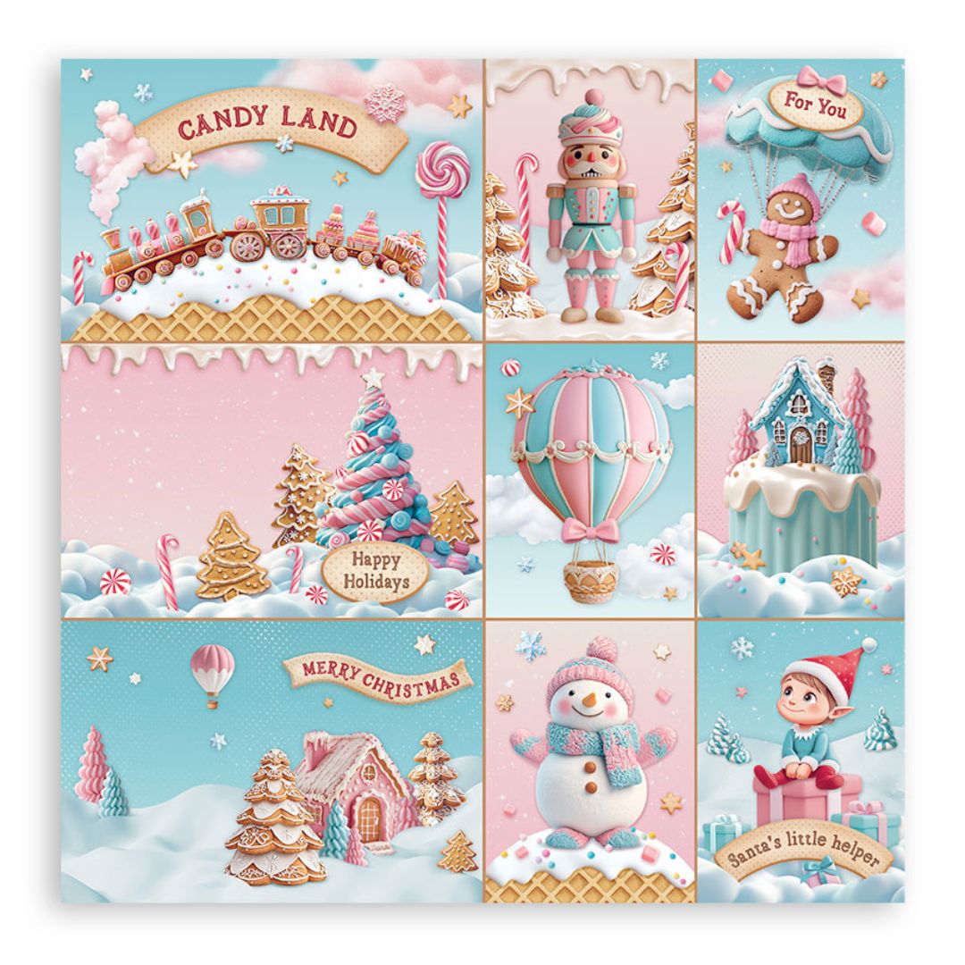 Block de Cartulinas ''Romantic Candy Christmas" de 20.3x20.3 cm - 22HJ