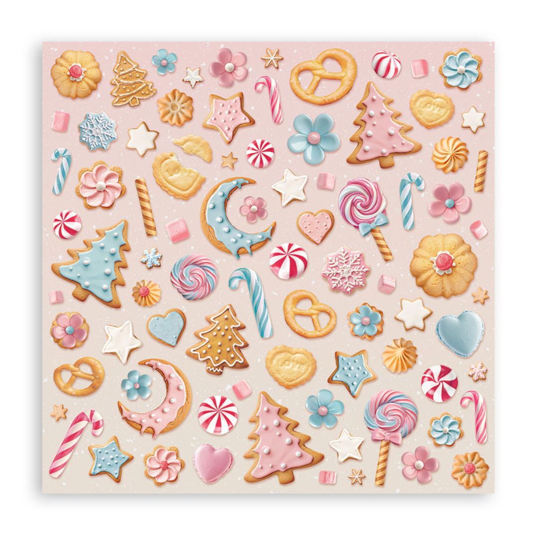 Block de Cartulinas ''Romantic Candy Christmas" de 30.5x30.5cm - 22Hj