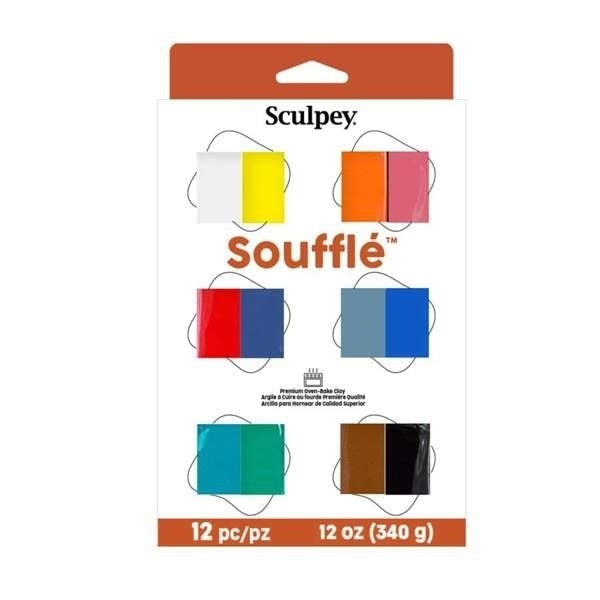 Sculpey Soufflé Multipack de 12 colores acabado gamuza