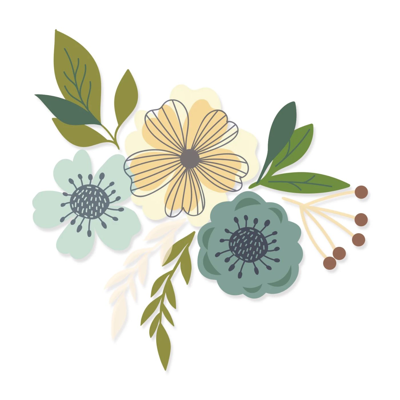 Sellos Clear en capas Flores