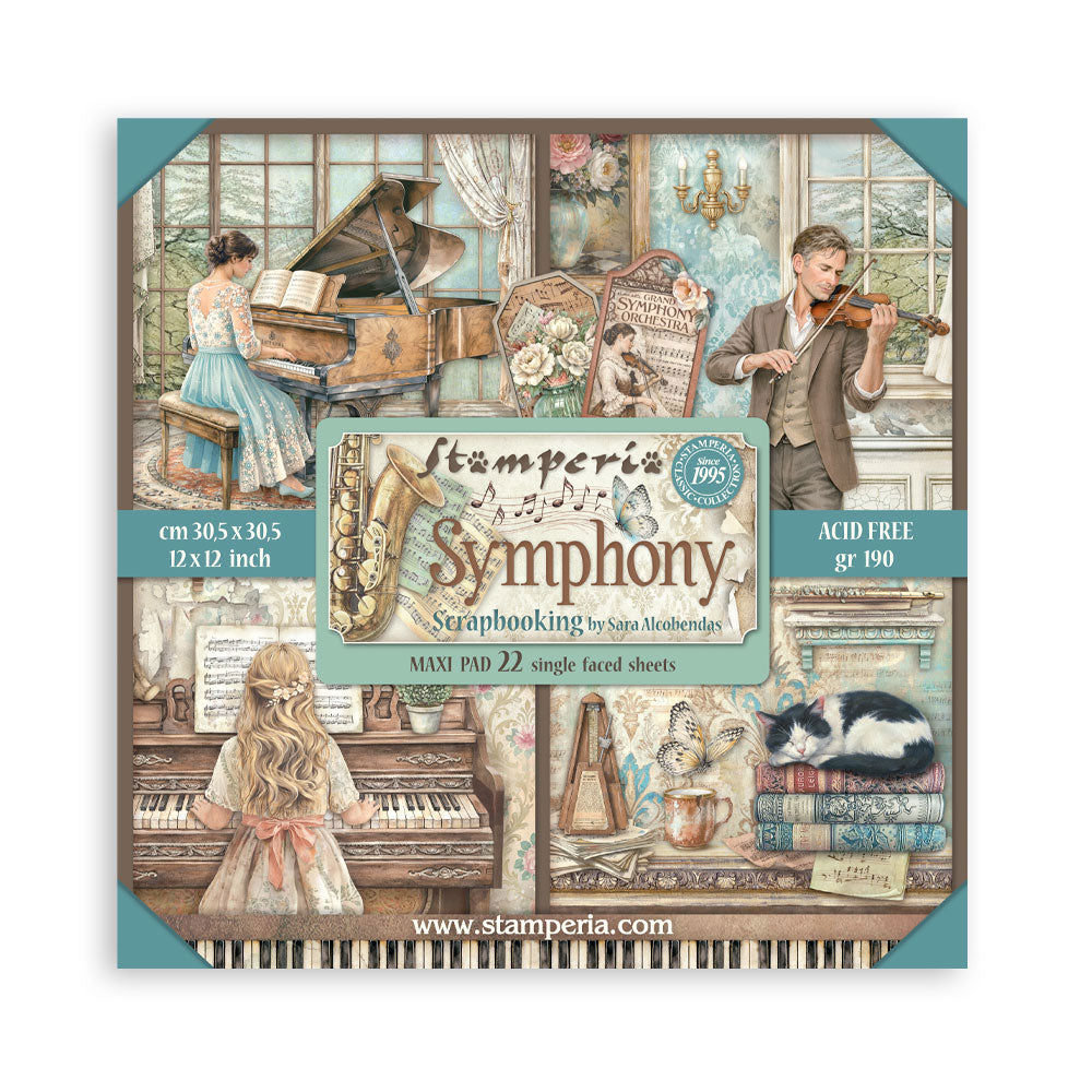 Pack de Cartulinas Symphony 30.48x30.48cm - 22 hojas - Stamperia