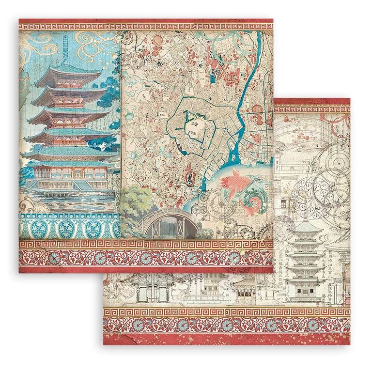 Block de cartulinas ''Sir Vagabond in Japan'' de 20.3x20.3cm