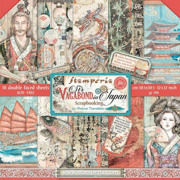 Block de cartulinas ''Sir Vagabond in Japan'' de 20.3x20.3cm
