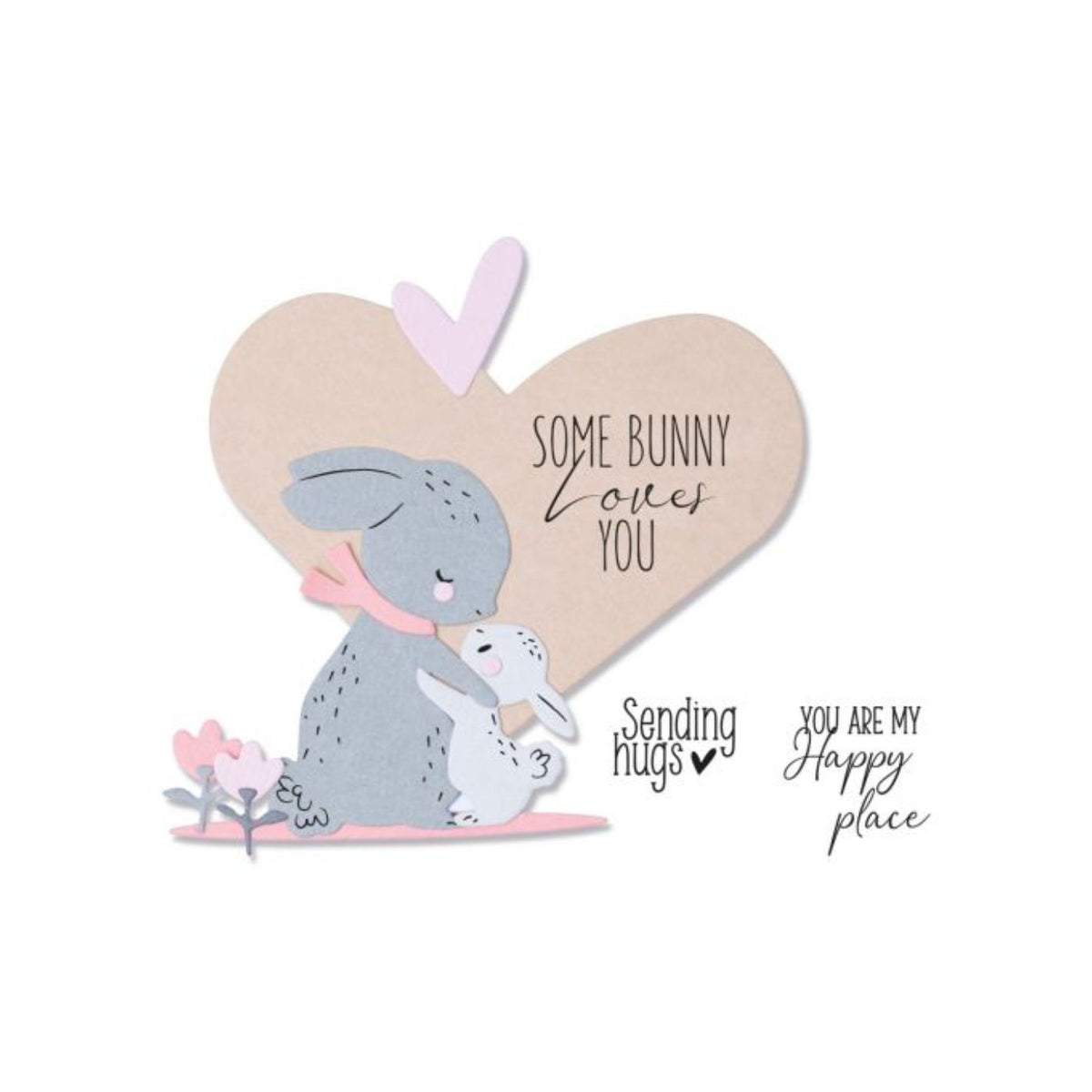 Troquel Framelits con sellos Bunny Love – Corazón