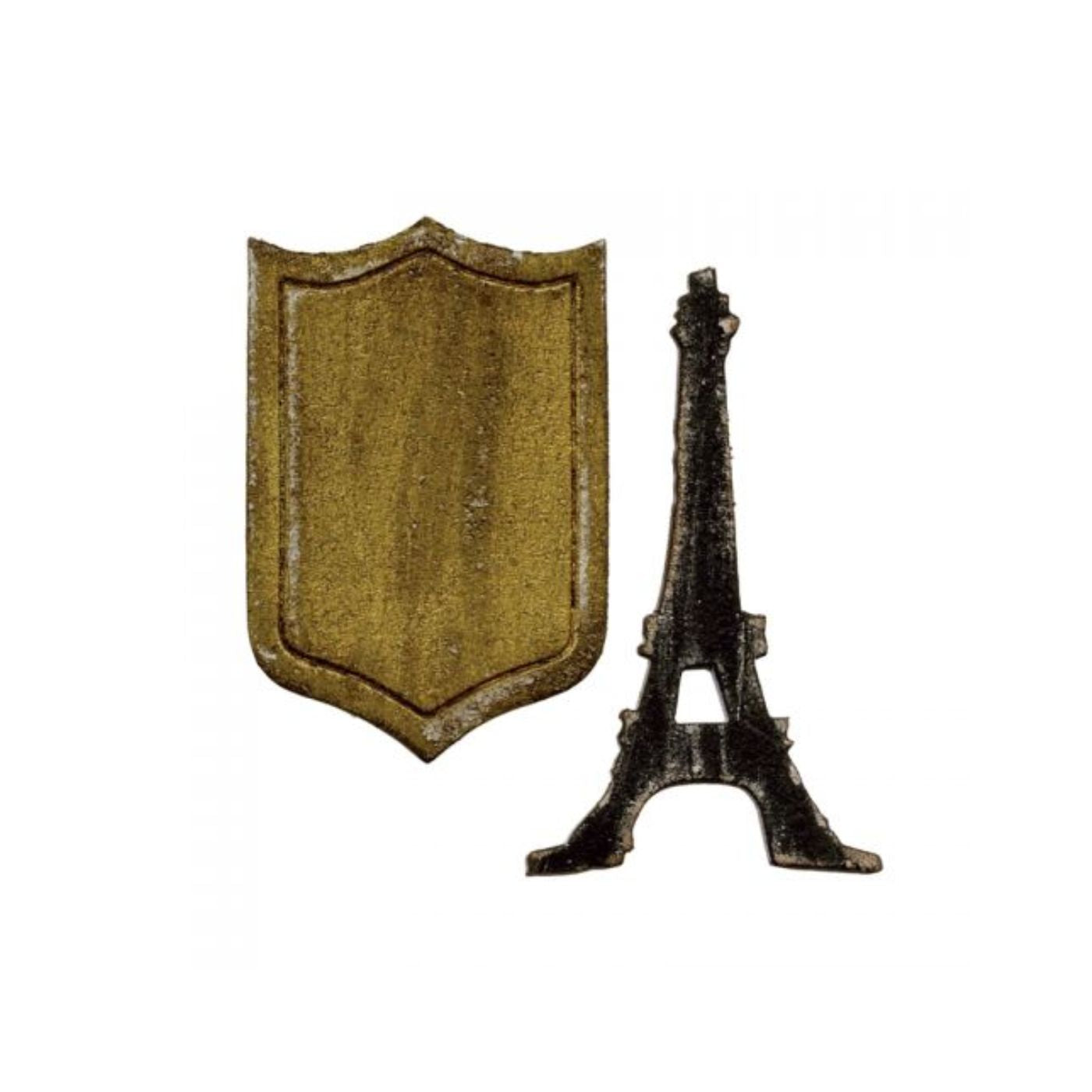 Troquel Movers & Shapers Tim Holtz Mini Torre Eiffel y escudo