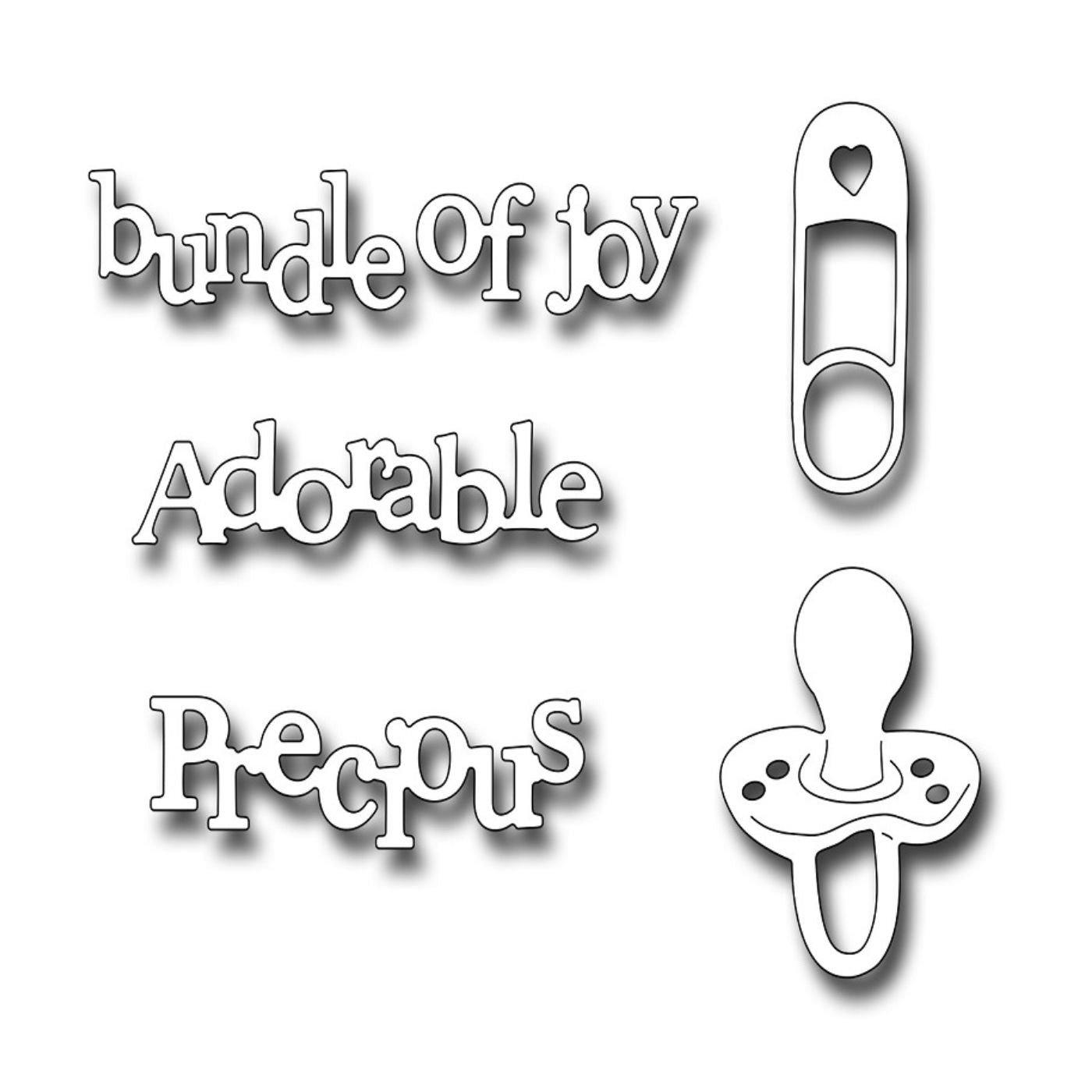 Troquel Adorable Baby Bundle Con Frases