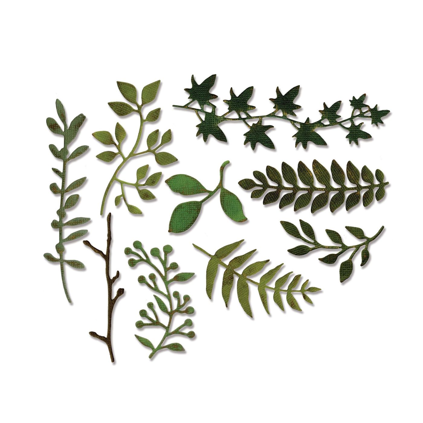Troqueles Thinlits Hojas verdes de jardín de Tim Holtz